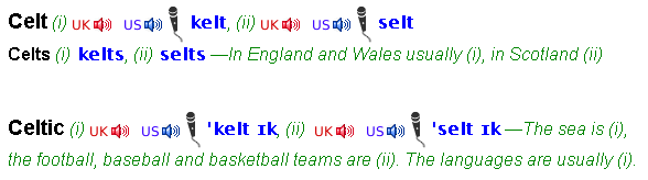 Pronunciation of <em>Celt(ic)</em>