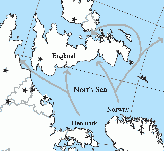 Map of the North Sea