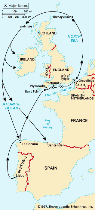Route of Invincible Armada