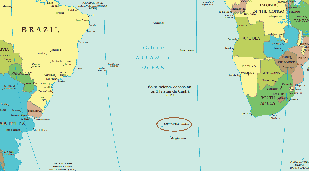 Map of Tristan da Cunha