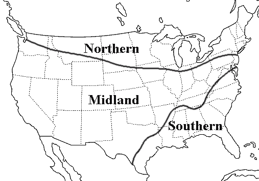 Map of the American Dialects by Kurath