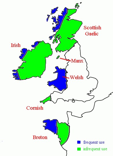 Distribution of Celtic Languages