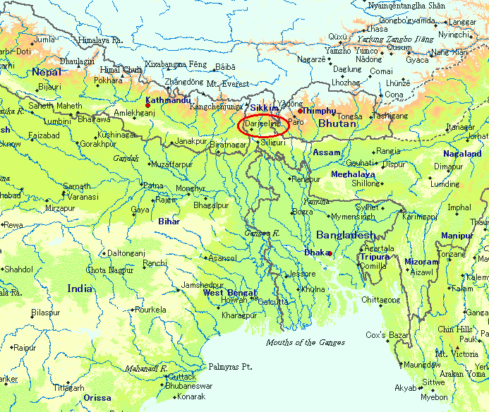 Map of Darjeeling