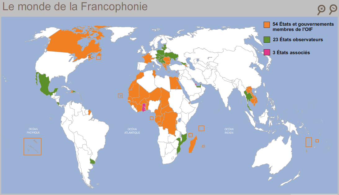 Le monde de la Francophonie