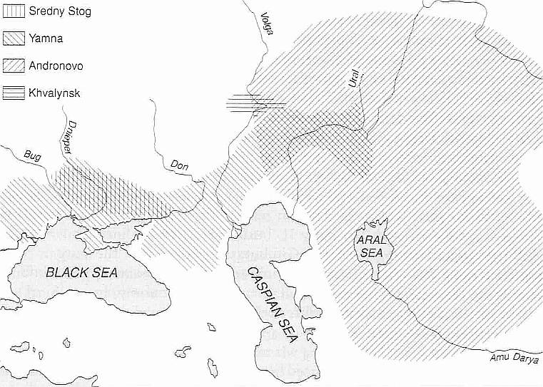 Map of Late Neolithic and Chalcolithic Cultures North of the Black and Caspian Seas