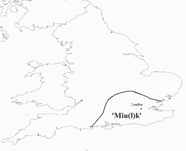 Map of 'Miuk' for 'Milk'