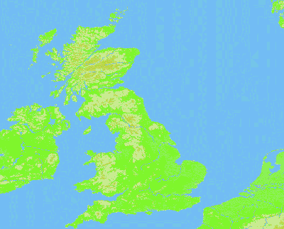 Topographic Map of Great Britain