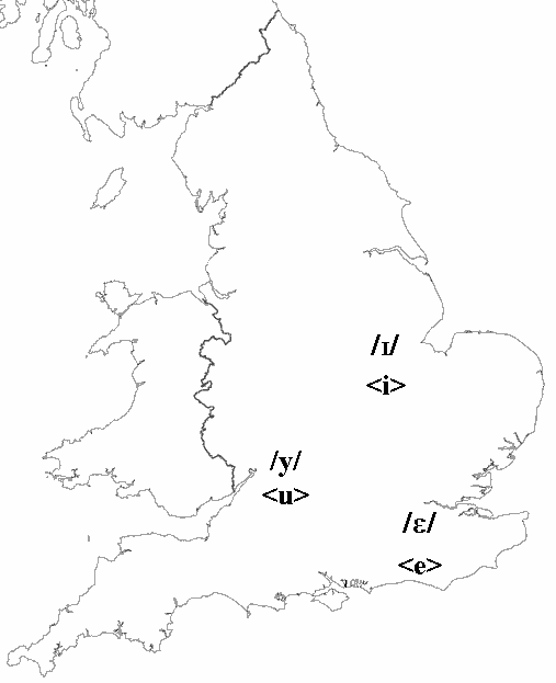 Dialect Map of ME Reflex of OE y