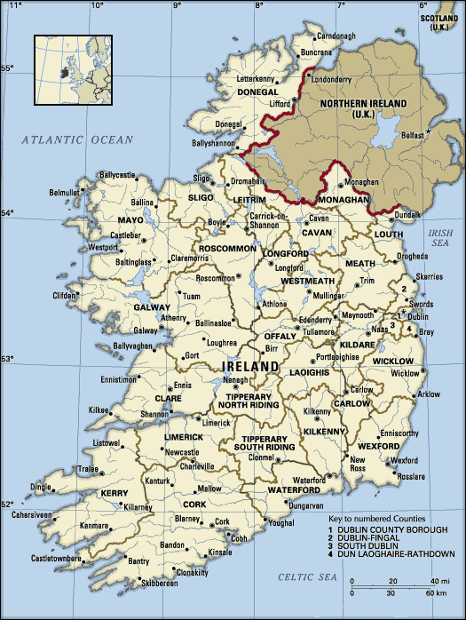 Map of Ireland